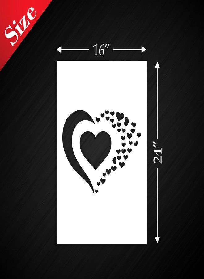 StenCart Stencil for Wall Painting Home Love Heart Reusable Wall Stencil Design for Wall Decoration(16inch x 24inch)-DIY Reusable Design Suitable for Home & Office (Pack of 1) - Image 2